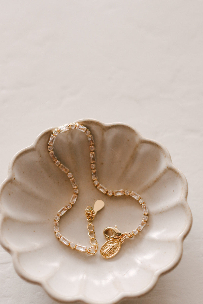 Miraculous Medal Tennis Bracelet - Two Tone
