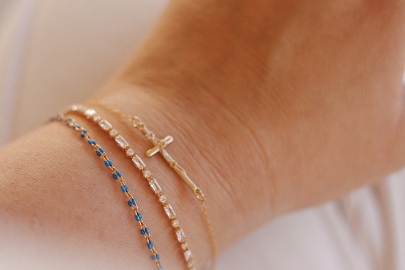 St. Joseph Lily Cross Bracelet