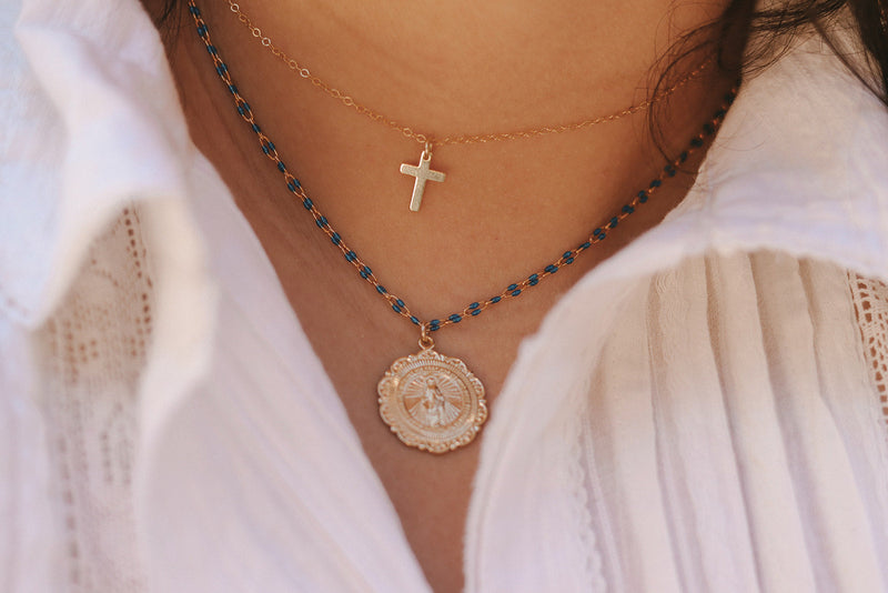Filigree Miraculous Medal Necklace - Grotto Chain