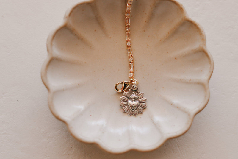 Sacred Heart Tennis Bracelet -Two-Tone