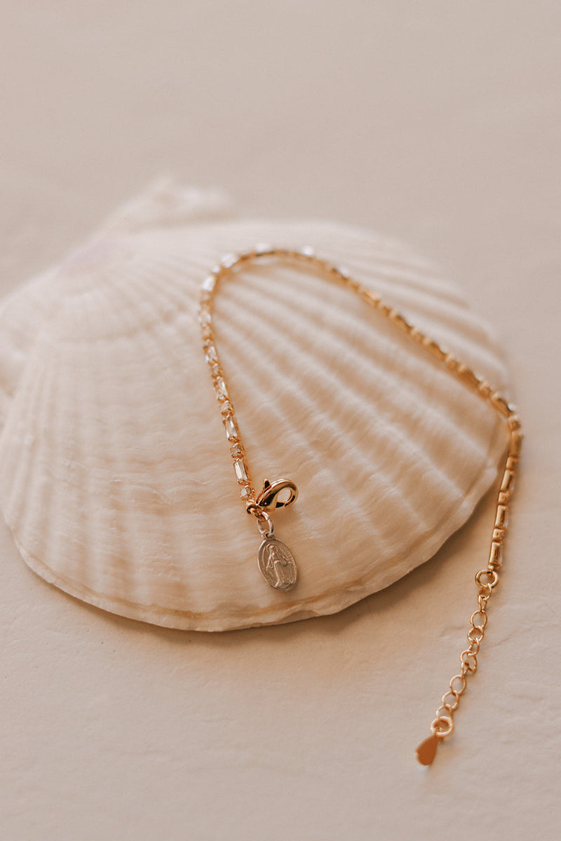 Miraculous Medal Tennis Bracelet - Two Tone