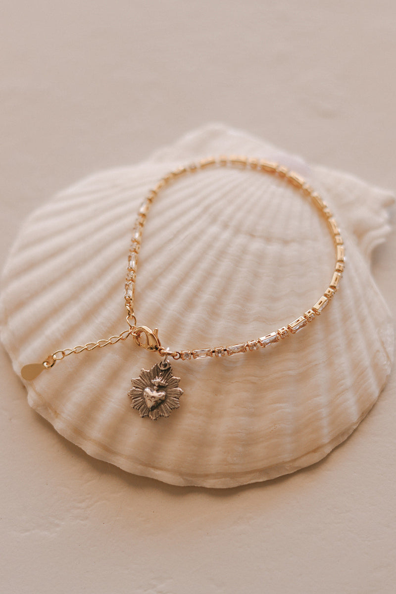 Sacred Heart Tennis Bracelet -Two-Tone