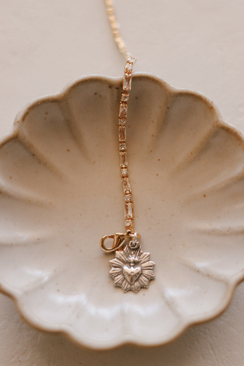 Sacred Heart Tennis Bracelet -Two-Tone