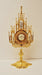 Gothic Gold Plated Monstrance with Glass Enclosed Luna