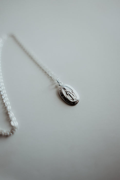 Miraculous Medal Necklace // Silver