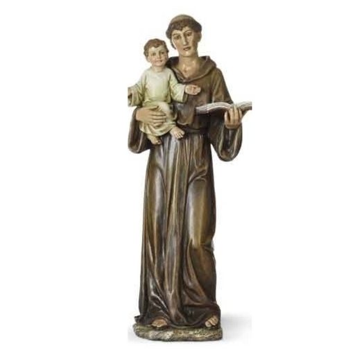 14.5"H St. Anthony With Child Jesus and Psalter Figurine