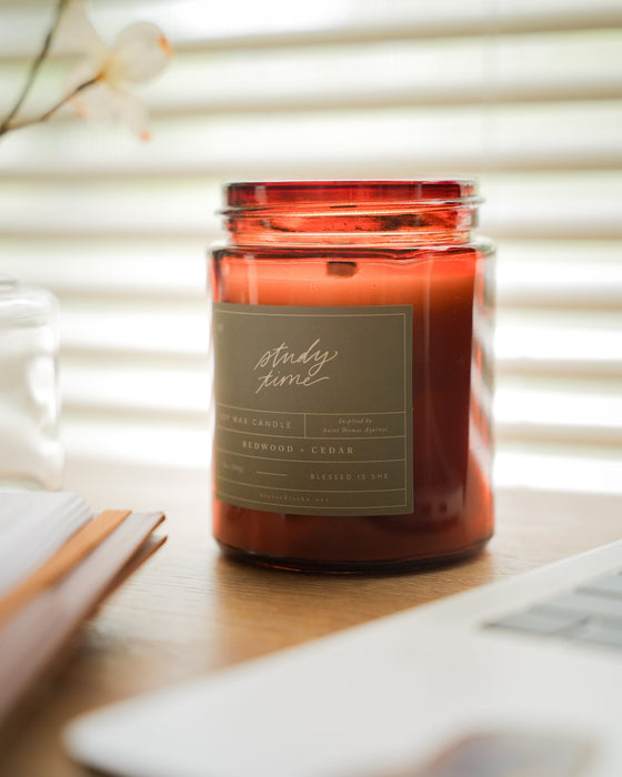 Study Time // Saintly Scents Candle inspired by St. Thomas Aquinas