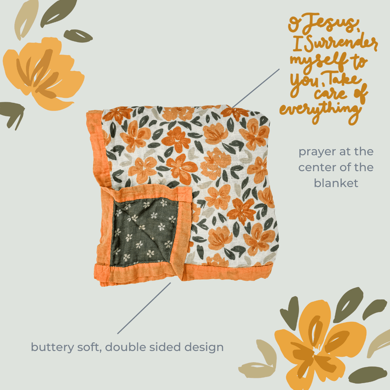 Surrender Prayer Luxury Double Sided Muslin Catholic Blanket