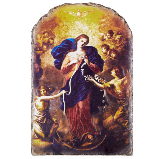 8.5" H Mary Untier of Knots Tile Plaque with Wire Stand