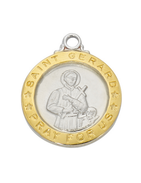 Gold over Sterling Silver St. Gerard Medal with 18" Chain Gold over Sterling Silver St. Gerard Medal Gold over Sterling Silver St. Gerard Medal Necklace