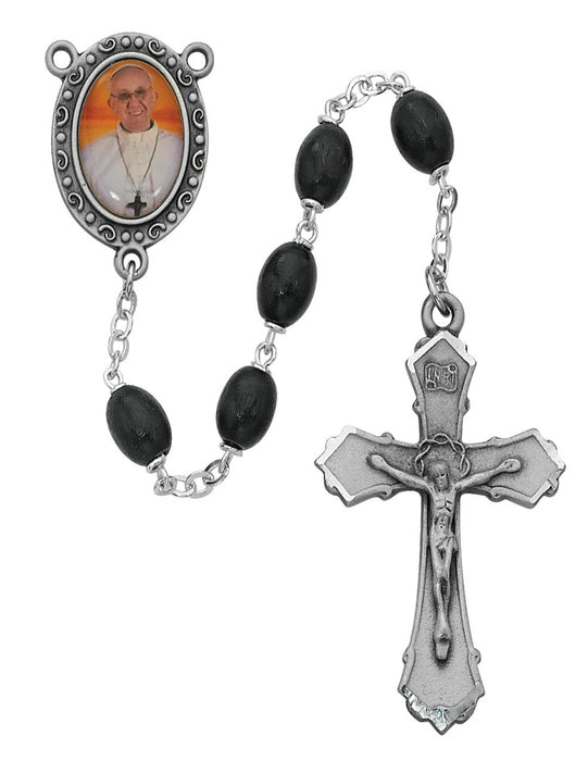 Pope Rosary with 6x8mm Black Beads