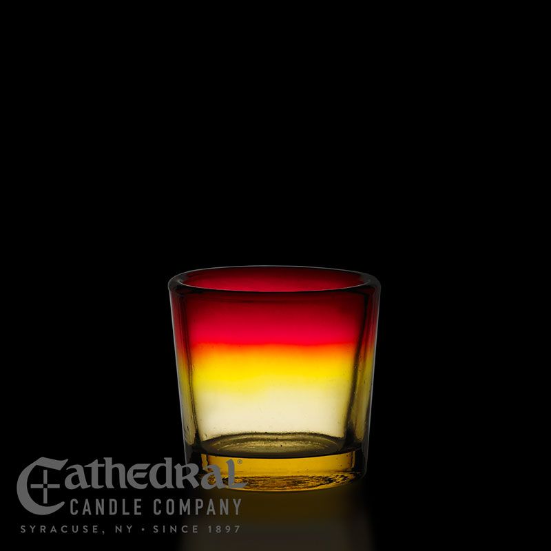 10- Hour Votive Light Glasses - Vintage/ Tangerine