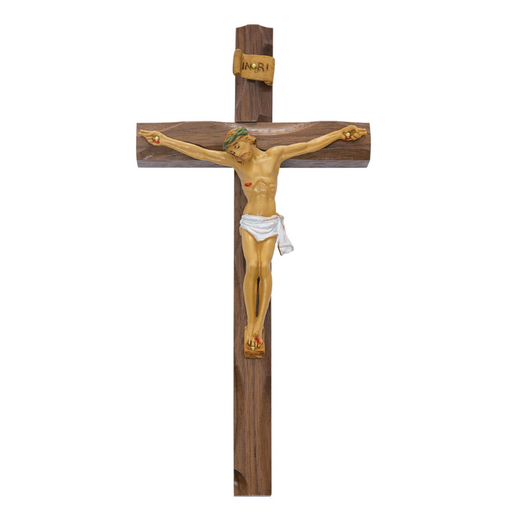 10" Carved Walnut Resin Crucifix Crucifix Crucifix Symbolism Catholic Crucifix items