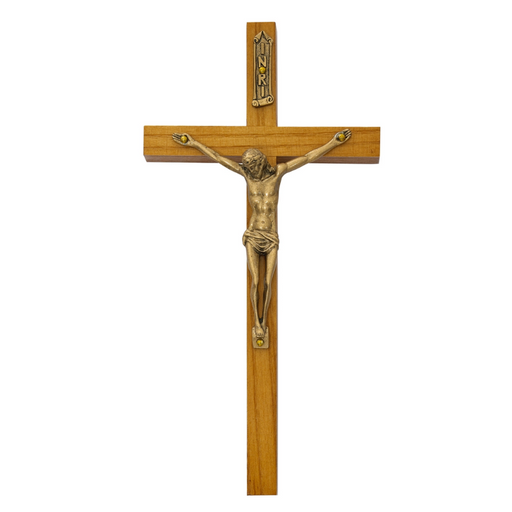 10" Walnut Crucifix with Gold-Plated Corpus Crucifix Crucifix Symbolism Catholic Crucifix items