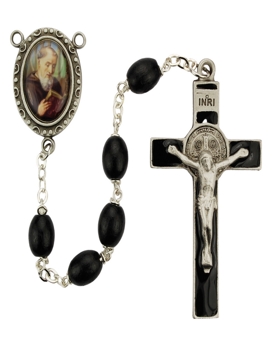 St. Benedict Rosary with 6x8mm Black Beads