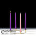 10" Gold Tone Metal Wreath with 12" Tapers Advent Candle Set (3 Purple, 1 Rose)