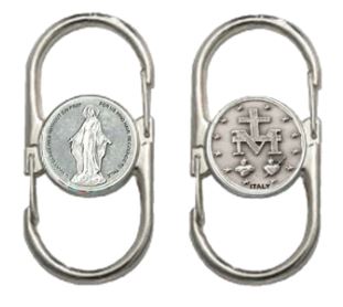 Silver Tone Miraculous Mary Mask Holder