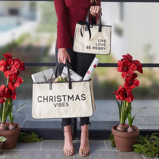 11" H Canvas Tote - Christmas Vibes