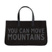 11" Large Canvas Tote with Genuine Leather Handles - You Can Move Mountains