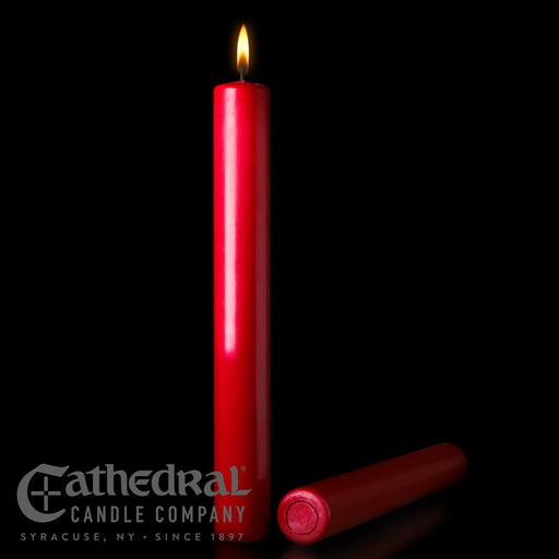 1 1/2" X 12" Christmas Red Altar Candle