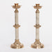 Traditional Marble Stem Crucifix and Candlesticks Altar Set