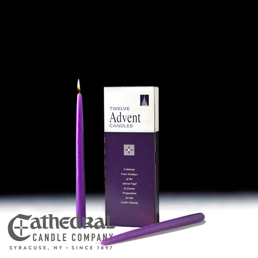 12" Tapers Advent Candle Box (12 Purple) - 12 Boxes/Case
