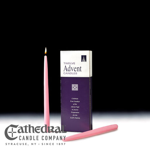 12" Tapers Advent Candle Box (12 Rose)