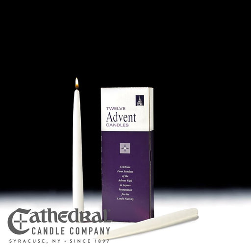 12" Tapers Advent Candle Box (12 White) - 12 Boxes/Case