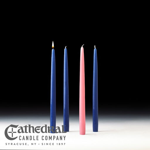12" Tapers Advent Candle Set (3 Blue, 1 Rose)