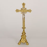 12" Brass Altar Crucifix 12" Altar Cross with silver corpus and INRI.