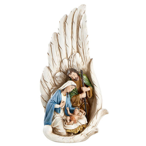 13.25"H Holy Family in Wings Statue Nativity Figurine
