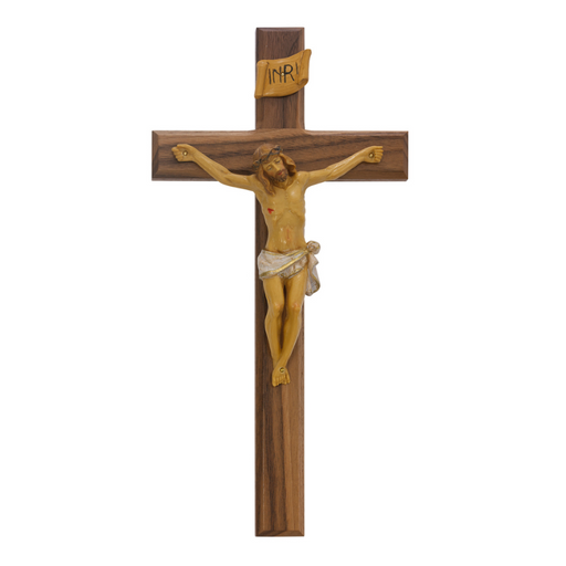 13" Walnut Crucifix with Italian Corpus Crucifix Crucifix Symbolism Catholic Crucifix items