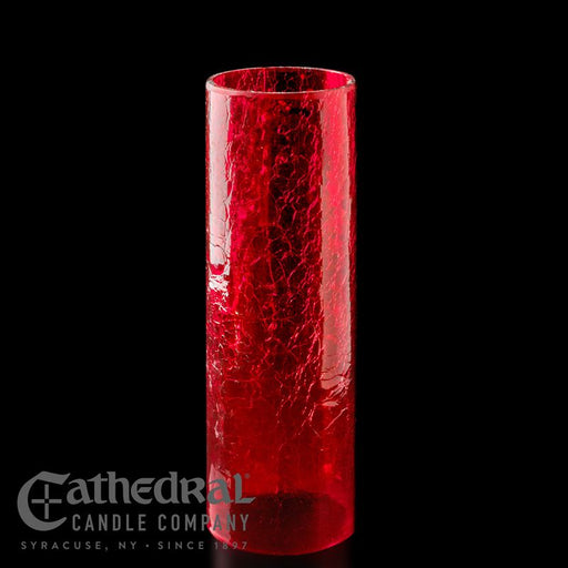 14-Day Crackle Cylinder Glass Sanctuary Light Globe - Ruby