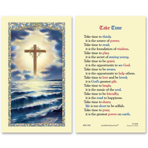 Laminated Holy Card Cross On The Ocean - 25 Pcs. Per Package