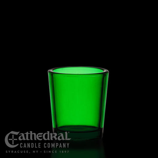 15 - Hour Votive Light Glasses - Green