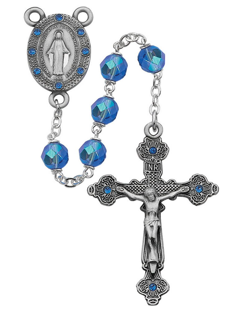 Blue Stones Rosary with 7mm Blue Beads