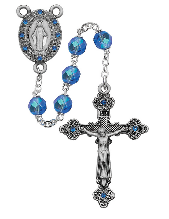 Blue Stones Rosary with 7mm Blue Beads