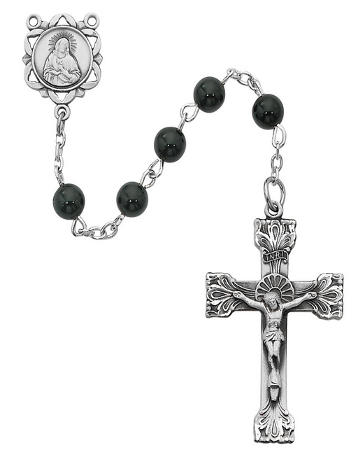 Black Onyx Rosary with 6mm Genuine Beads
