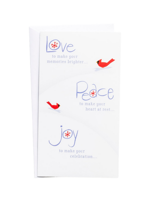 16 Christmas Boxed Cards - Love, Peace, Joy