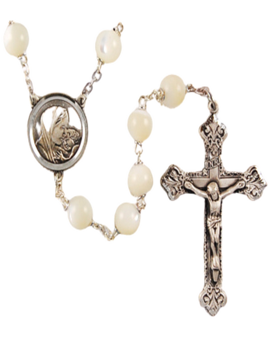 Mother of Pearl Rosary with 8mm Genuine Beads