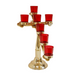 17" Cross Shaped Seven-Light Solid Brass Votive Candle Stand