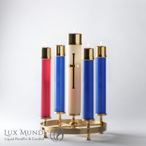 1 7/8" X 12" Lux Mundi Advent Candle Shells ( 3 Blue, 1 Rose )