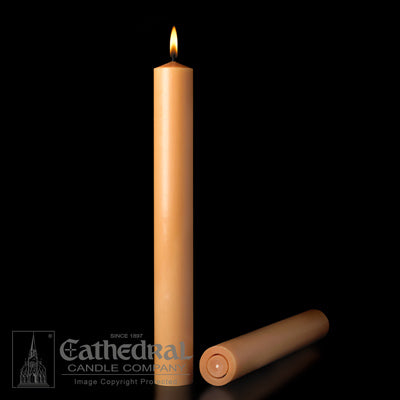 2" X 17" 51% Unbleached Beeswax APE Altar Candle (2 Pieces)