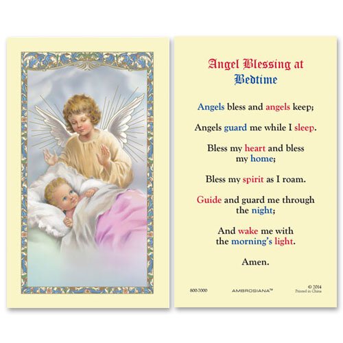 Laminated Holy Card Guardian Angel Bedside - 25 Pcs. Per Package