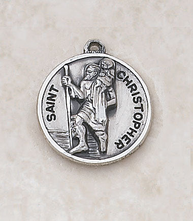 St. Christopher Sterling Patron Medal with 20" L Chain