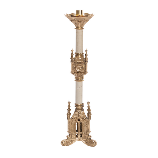 19 Large Altar Size Brass Candlestick With Marble Stems — Agapao Store