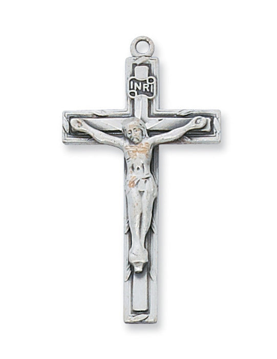 Crucifix Sterling Silver w/ 18" Rhodium Plated Chain