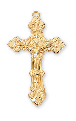 Crucifix Gold Over Sterling Silver with 18" Gold Plated Chain