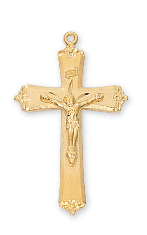 Crucifix Gold Over Sterling Silver with 18" Gold Plated Chain.