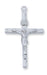 Crucifix Sterling Silver w/ 24" Rhodium Plated Chain Crucifix Necklace Crucifix Catholic Necklace 